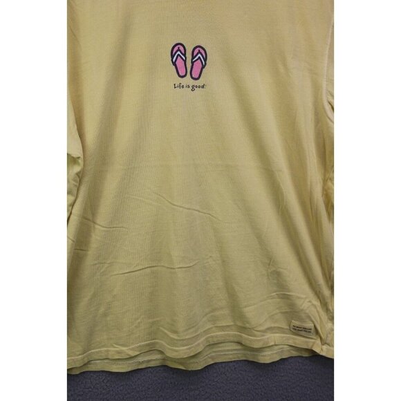 Life is Good Relaxed Fit Short Sleeve Tee Shirt-Size XL-Flip Flops - Picture 2 of 13